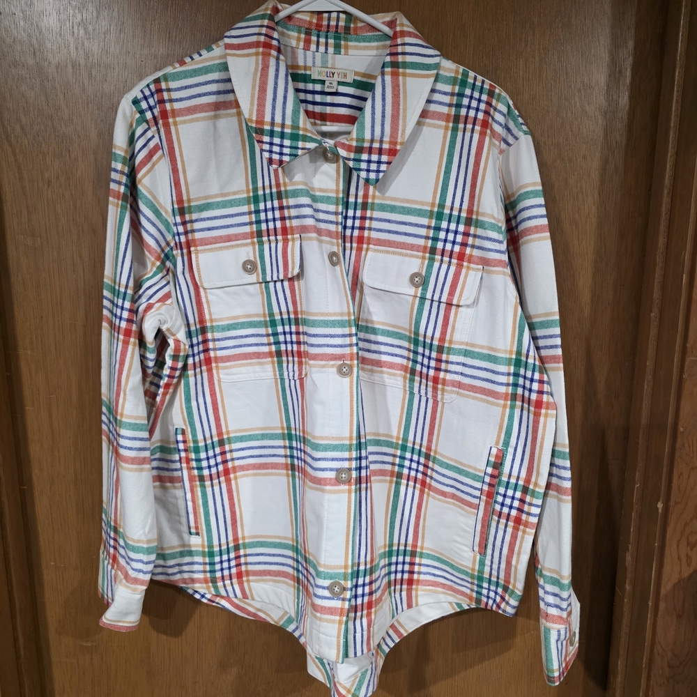 Molly Yeh Multicolor Plaid Button-Up Shacket *NWT*